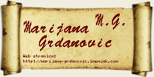Marijana Grdanović vizit kartica